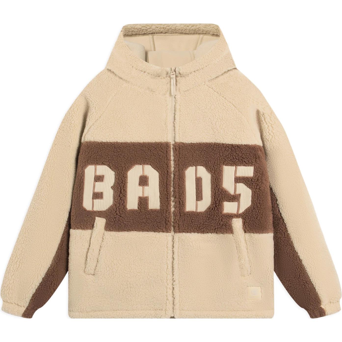 Li-Ning BADFIVE FW22 Fleece-Lined Letter Print Jacket - Beige AFDSA69-1