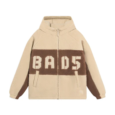 Li-Ning BADFIVE FW22 Fleece-Lined Letter Print Jacket - Beige AFDSA69-1