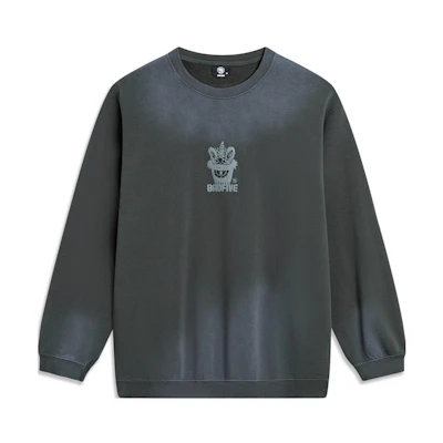 Li-Ning BADFIVE Gradient Letter Crewneck Sweatshirt Unisex Obsidian Gray AWDTE17-1