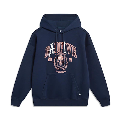 Li-Ning BADFIVE Graphic Hoodie Deep Navy Blue AWDT475-6