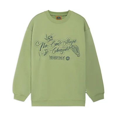 Li-Ning BADFIVE Graphic Pullover Crewneck Sweatshirt Unisex Apple Green AWDRH65-2