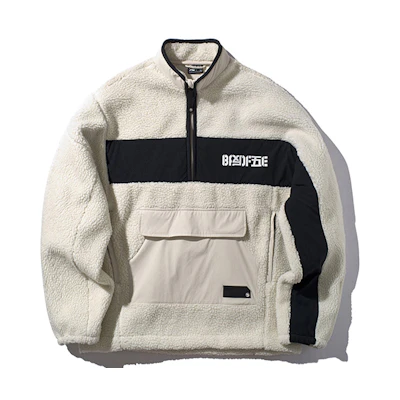 Li-Ning BADFIVE Half-Zip Colorblock Basketball Pullover Hoodie Pearl White AWDP609-1