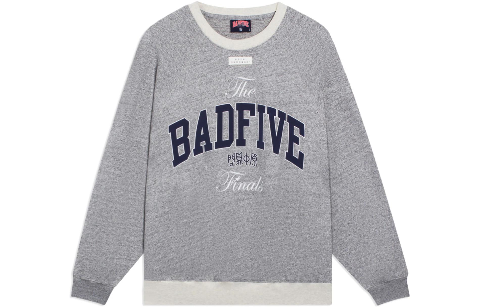 Li-Ning BADFIVE Hanzi Print Crewneck Sweatshirt Unisex Grey AWDSG19-2