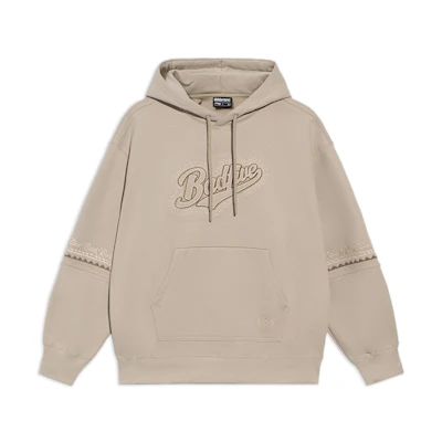 Li-Ning BADFIVE Hoodie Tiger Mountain Series Fleece Pullover Unisex - Cashmere Gray AWDS119-2