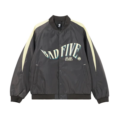 Li-Ning BADFIVE Letter Patchwork Button-Up Jacket Obsidian Gray AJMU017-4