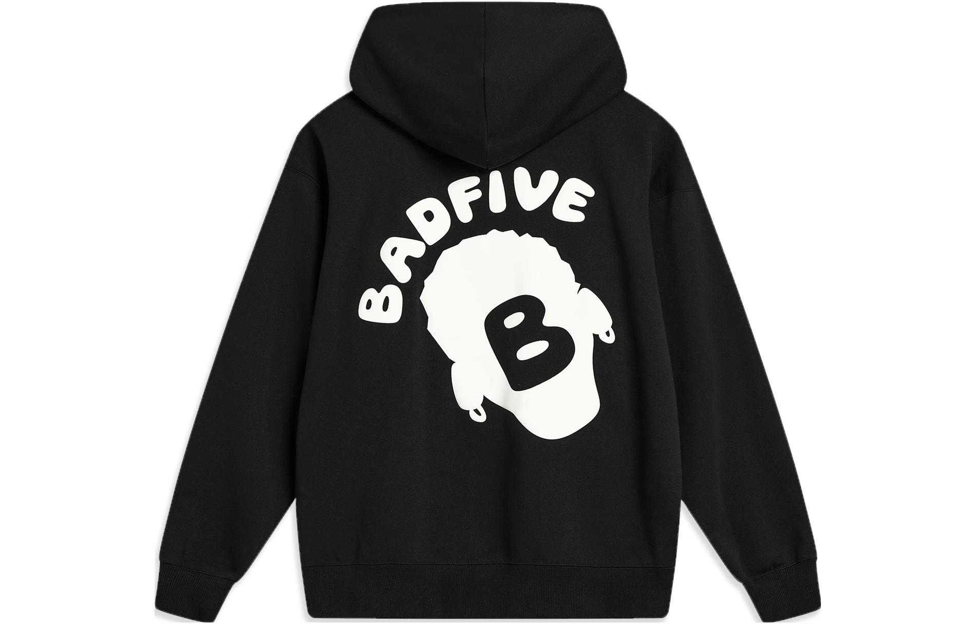 Li-Ning BADFIVE Letter Print Black Sweatshirt Unisex AWDT869-4