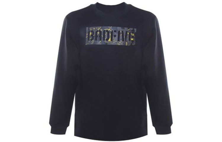Li-Ning BADFIVE Letter Print Fleece Sweatshirt Unisex Black Casual Sportswear AWDRB91-1