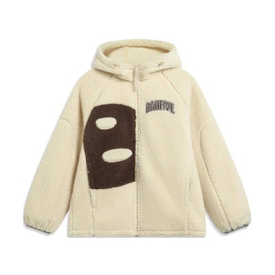 Li-Ning BADFIVE Letter Print Hoodie Fleece Jacket - Misty Khaki AFDT665-1