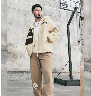 Li-Ning BADFIVE Letter Print Hoodie Fleece Jacket - Misty Khaki AFDT665-1 Details for Li-Ning BADFIVE Letter Print Hoodie Fleece Jacket - Misty Khaki AFDT665-1