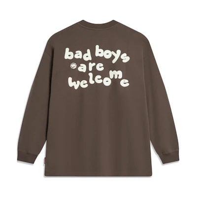 Li-Ning BADFIVE Letter Print Loose Sweatshirt Unisex Carbon Brown AWDT891-3