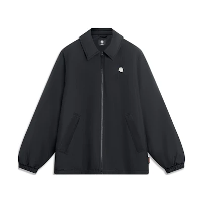 Li-Ning BADFIVE Letter Print Open Collar Jacket Black - AFDT663-2