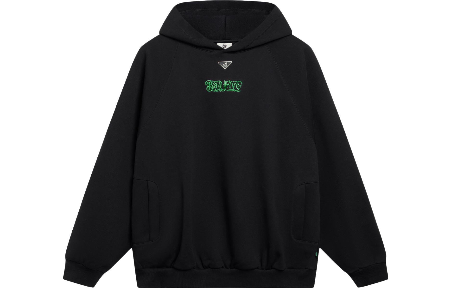 Li-Ning BADFIVE Letter Print Pullover Sweatshirt Unisex Black AWDSJ09-1