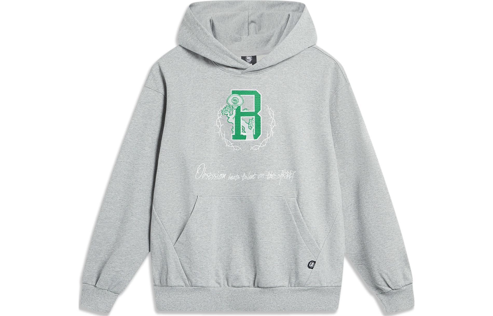 Li-Ning BADFIVE Letter Print Unisex Hoodie - Oversized Pullover Design AWDT469-2