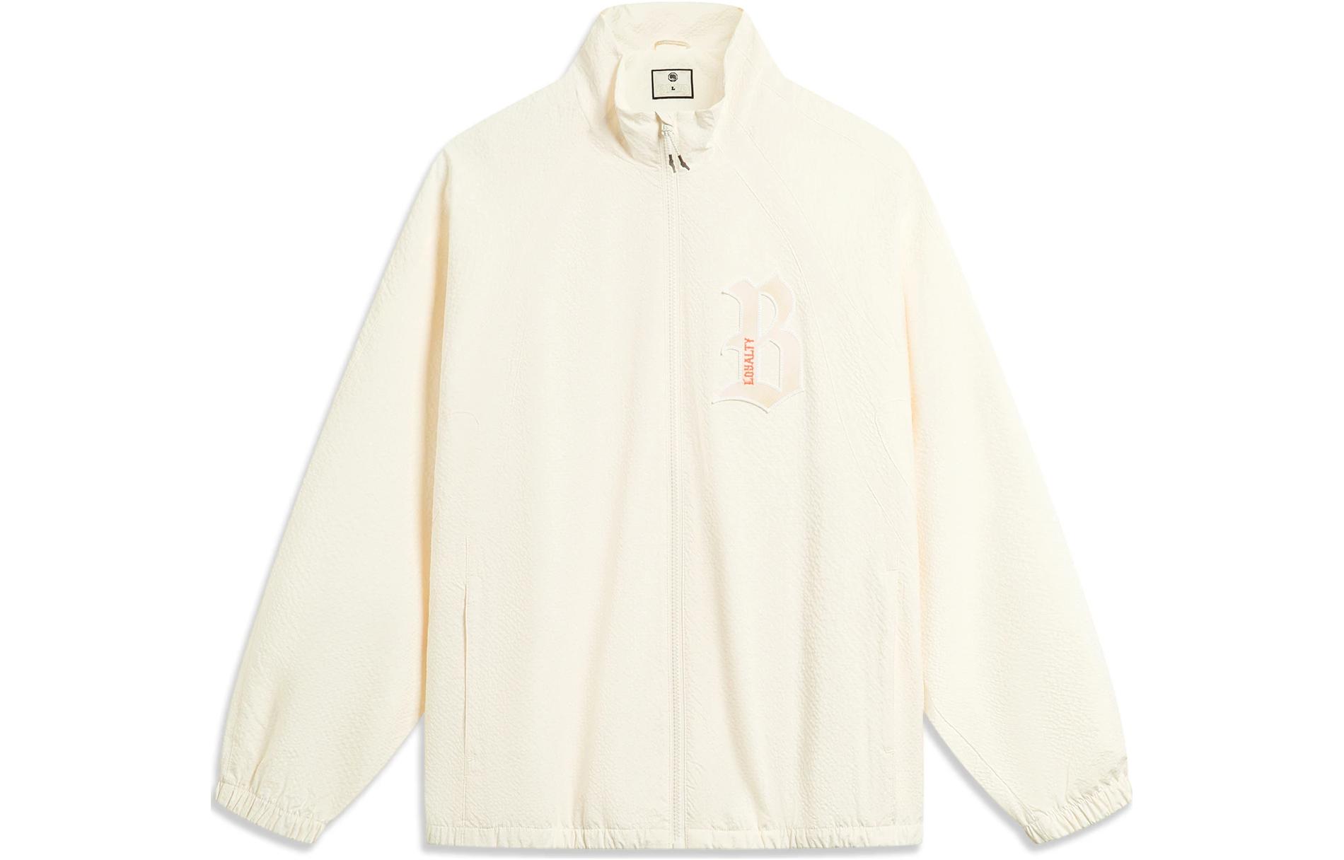 Li-Ning BADFIVE Letter Print Zip-Up Track Jacket Beige - Sportswear AFDT857-2