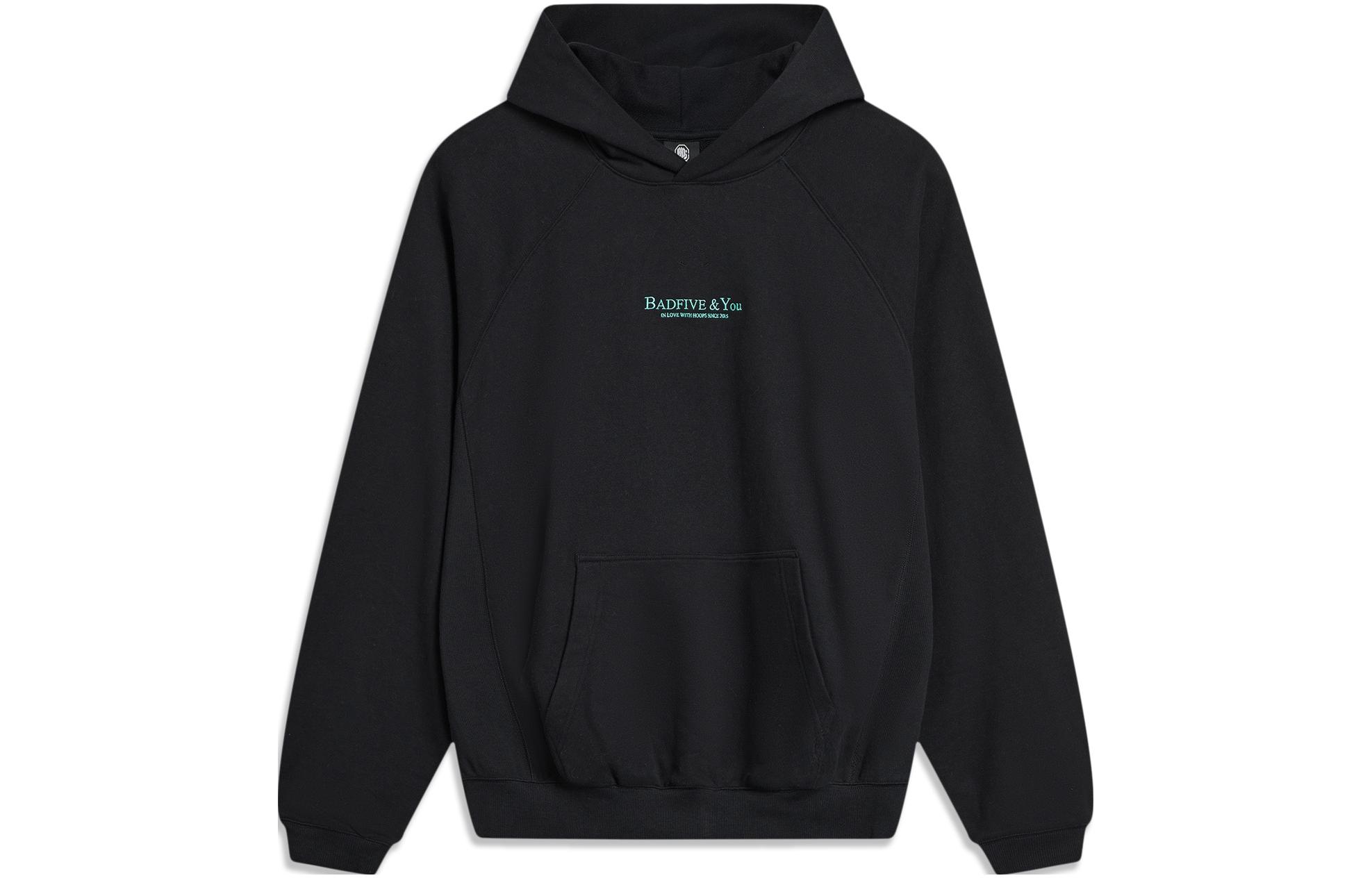 Li-Ning BADFIVE Letter Printed Hoodie Unisex Black AWDTC89-4