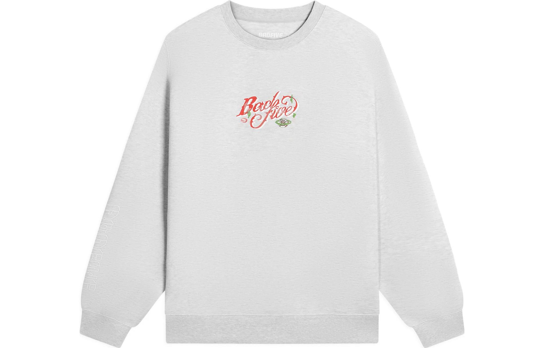 Li-Ning BADFIVE Logo Print Crewneck Sweatshirt Grey AWDS653-8