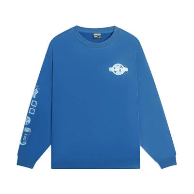 Li-Ning BADFIVE Logo Print Pullover Sweatshirt Unisex - Blue AWDSC01-4