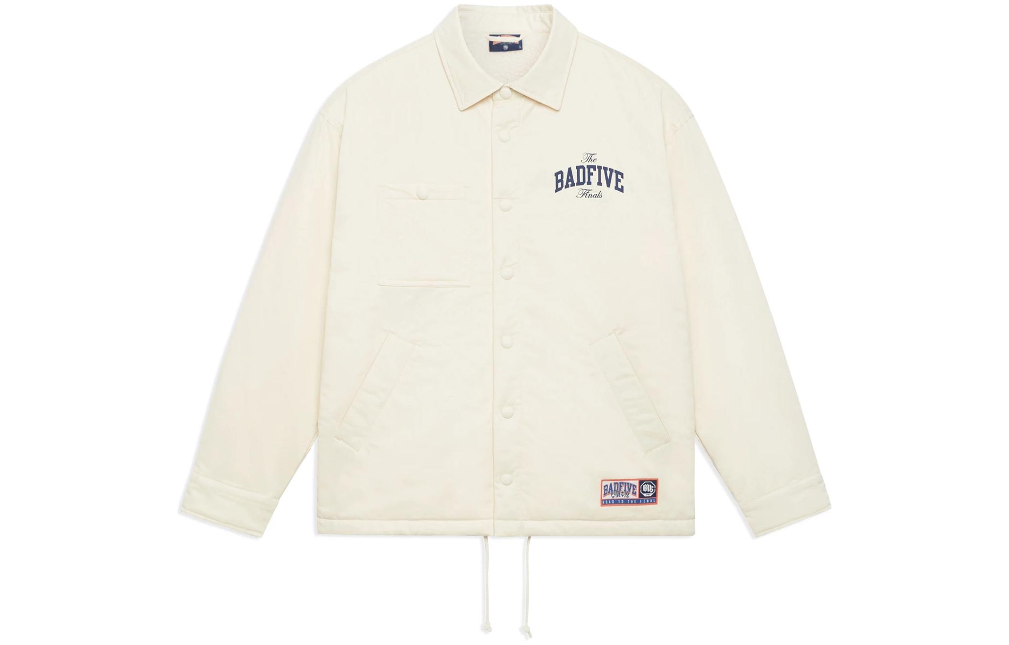 Li-Ning BADFIVE Logo Print Single-Breasted Jacket Men’s Off-White AFDSD43-1