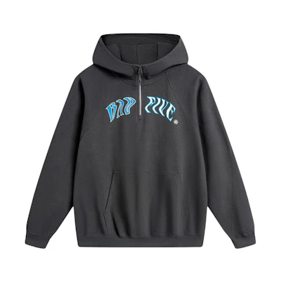 Li-Ning BADFIVE Loose Fit Letter Print Hoodie Obsidian Gray AWDU087-7