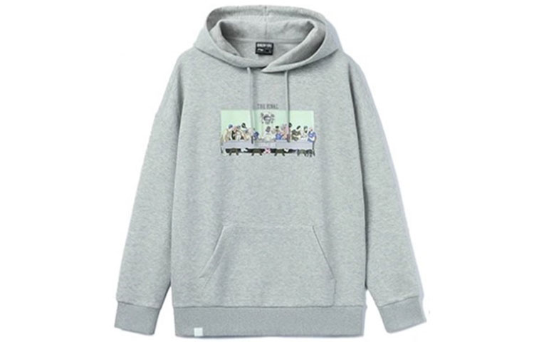 Li-Ning BADFIVE Loose Pullover Cartoon Sweatshirt Men’s Light Gray Brick Gray AWDR417-8