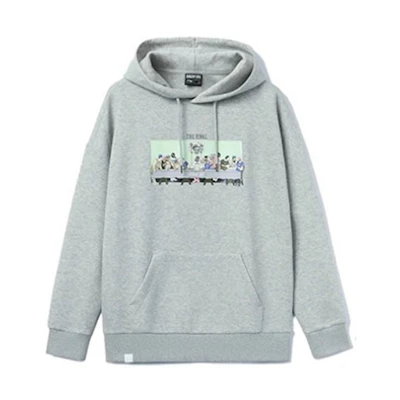 Li-Ning BADFIVE Loose Pullover Cartoon Sweatshirt Men’s Light Gray Brick Gray AWDR417-8
