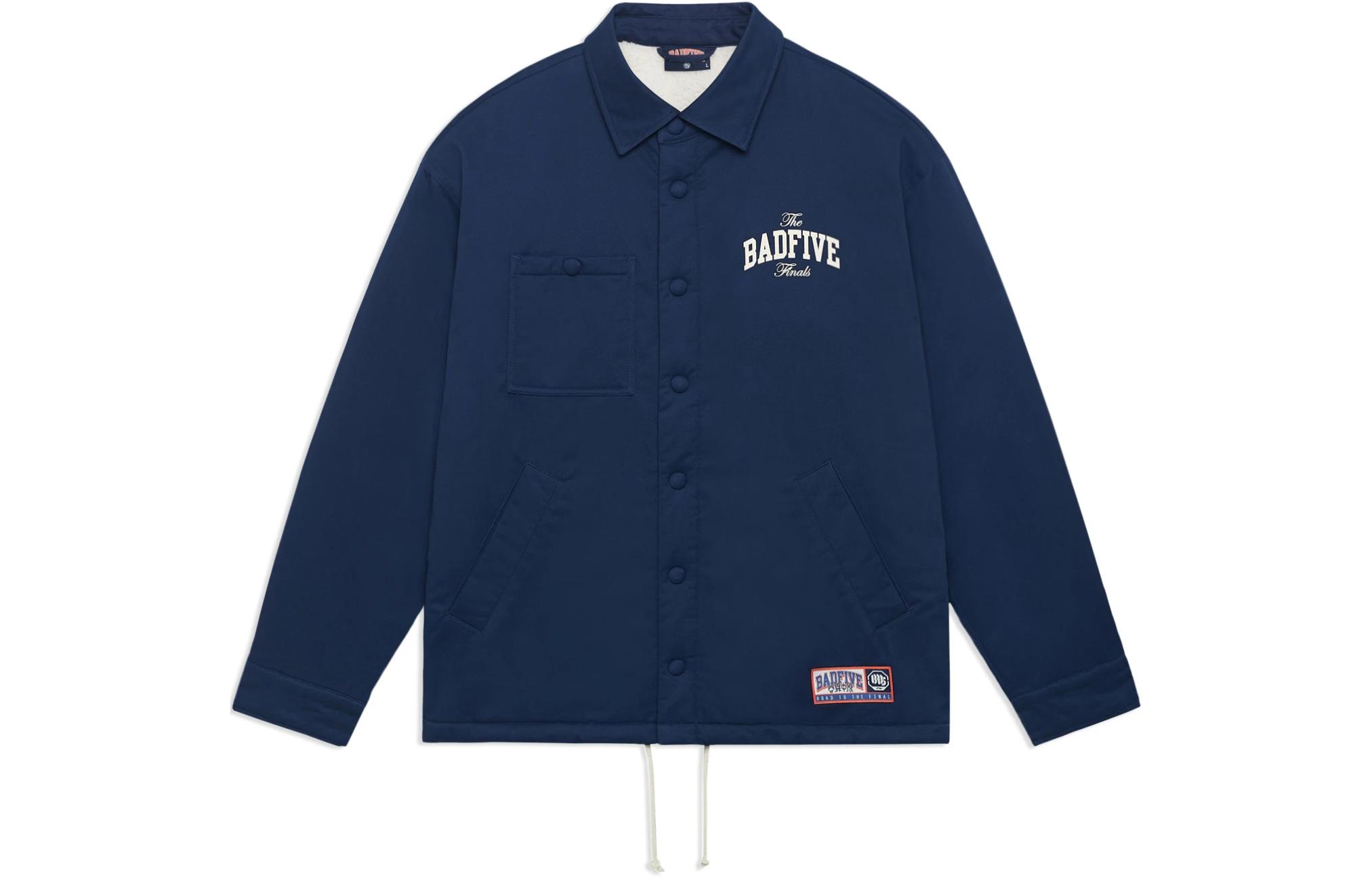Li-Ning BADFIVE Navy Blue Logo Print Single-Breasted Jacket AFDSD43-2