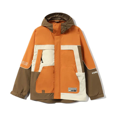 Li-Ning BADFIVE Oversized Colorblock Hoodie Jacket in Ochre Orange AFDR373-2