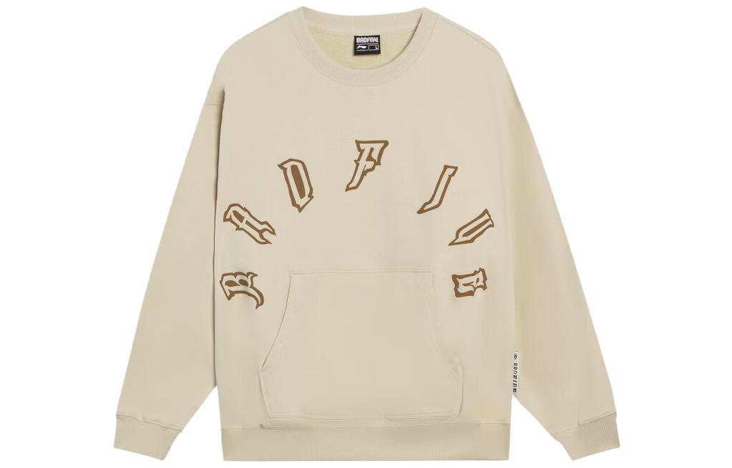 Li-Ning BADFIVE Oversized Crewneck Sweatshirt Unisex - Light Beige AWDT095-4
