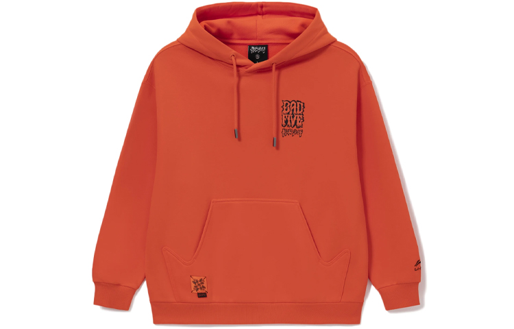 Li-Ning BADFIVE Oversized Fleece Hoodie Unisex Couple Style - Orange AWDRF95-6