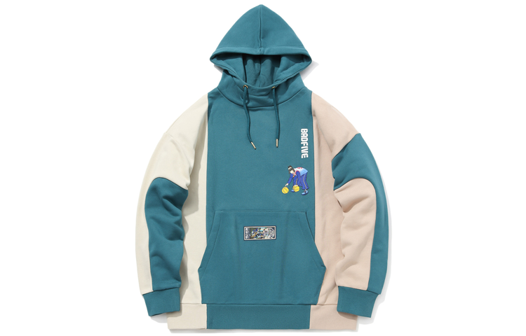 Li-Ning BADFIVE Oversized Hoodie Coral Blue Pullover AWDQB49-1