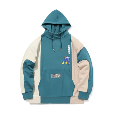Li-Ning BADFIVE Oversized Hoodie Coral Blue Pullover AWDQB49-1