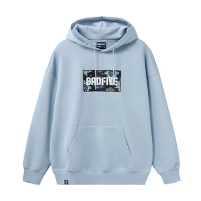 Li-Ning BADFIVE Oversized Letter Print Hoodie Misty Blue AWDR773-1