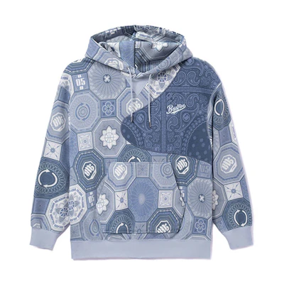 Li-Ning BADFIVE Paisley Fleece Loose Hoodie Blue Unisex AWDR781-2