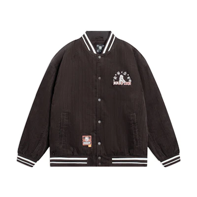 Li-Ning BADFIVE Patchwork Graphic Button Jacket - Charcoal Brown AJMS113-3