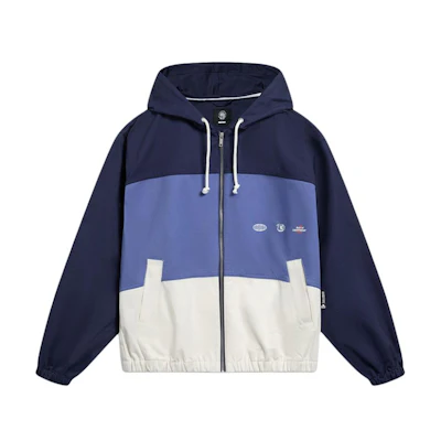 Li-Ning BADFIVE Patchwork Zip Hoodie Jacket Navy/Starry Blue/Off-White Mens AJDT049-1
