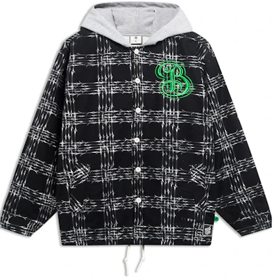 リーニン BADFIVE フラワーグレー チェック柄フード付きジャケット AFDSD97-1 Order リーニン BADFIVE フラワーグレー チェック柄フード付きジャケット AFDSD97-1