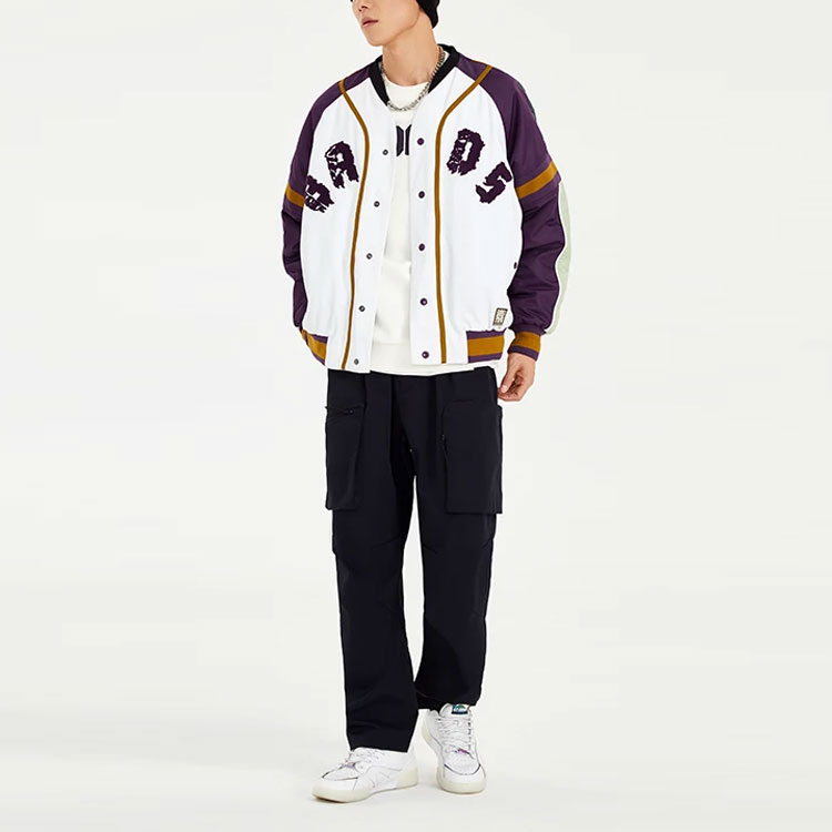 Shop Li-Ning BADFIVE Printed Button-Up Jacket White/Manor Green AJMS011-1