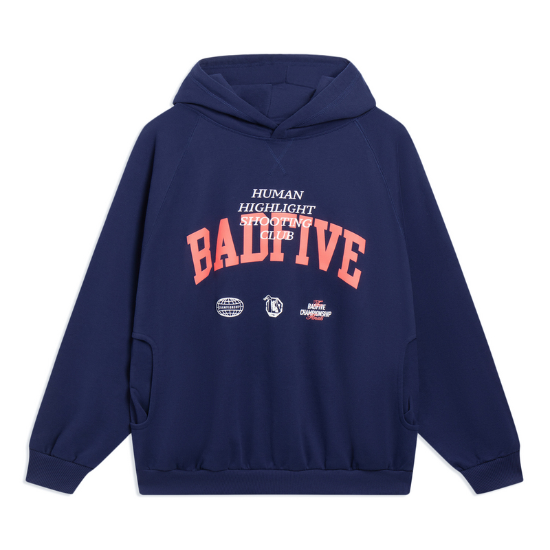 Li-Ning BADFIVE Pullover Hoodie Comfortable Breathable Navy Blue AWDT173-3