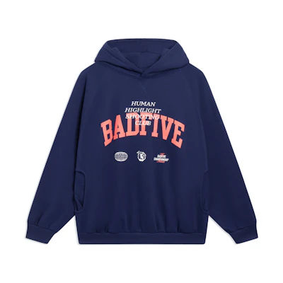 Li-Ning BADFIVE Pullover Hoodie Comfortable Breathable Navy Blue AWDT173-3
