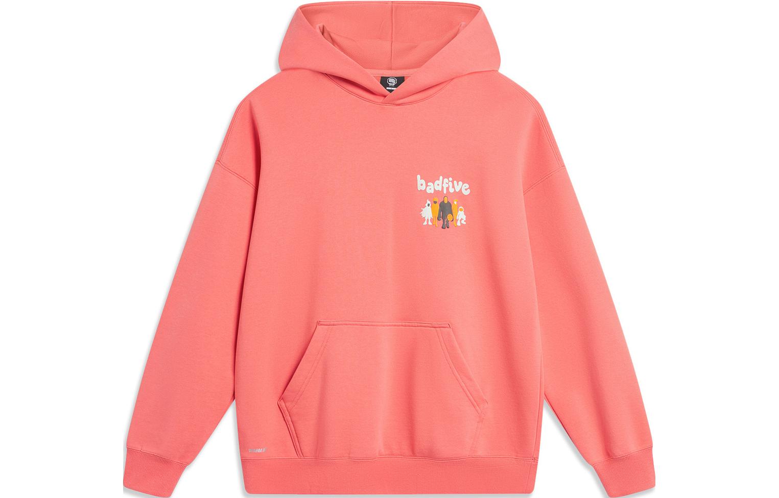 Li-Ning BADFIVE Red Pullover Hoodie Casual Long Sleeve AWDT879-7