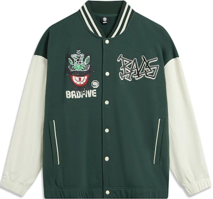 Li-Ning BADFIVE Retro Baseball Jacket Dark Green - Outerwear AJDT773-1 Buy Li-Ning BADFIVE Retro Baseball Jacket Dark Green - Outerwear AJDT773-1