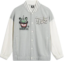 Li-Ning BADFIVE Retro Baseball Jacket for Men - Gray AJDT773-2 Li-Ning BADFIVE Retro Baseball Jacket for Men - Gray AJDT773-2