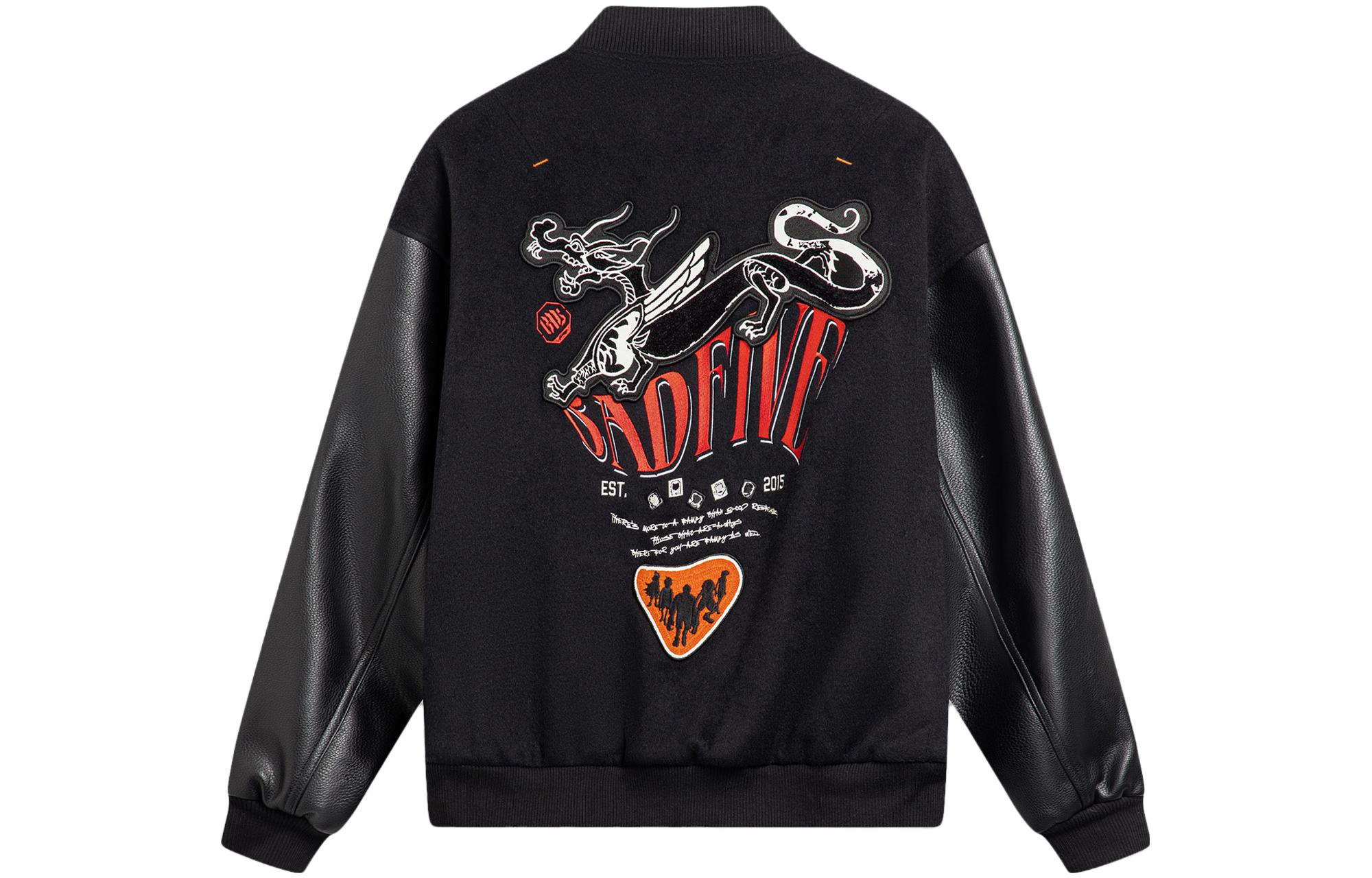 Lookbook Li-Ning BADFIVE Series Black Polyester Button-Up Sports Jacket AJMU013-1