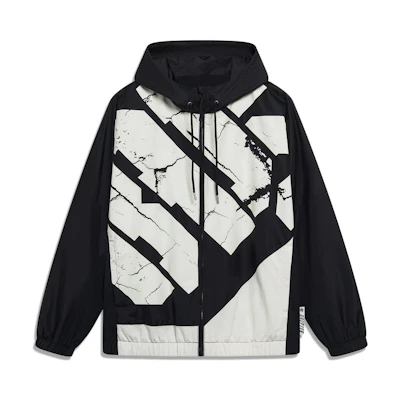Li-Ning BADFIVE Series Colorblock Striped Zip-Up Hoodie Jacket Black AFDT059-4