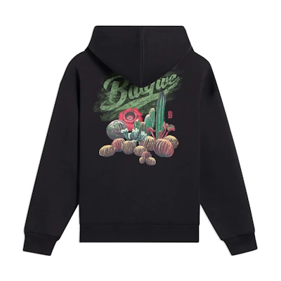 Li-Ning BADFIVE Series Hoodie Black Unisex with Plant Print Back, Fall Season AWDS657-1