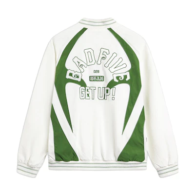 Li-Ning BADFIVE Series Multi-City Letter Print Colorblock Jacket Off-White/Green AFDT795-1