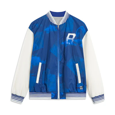 Li-Ning BADFIVE Seven Cities Purple Blue Printed Baseball Jacket AFDT793-1
