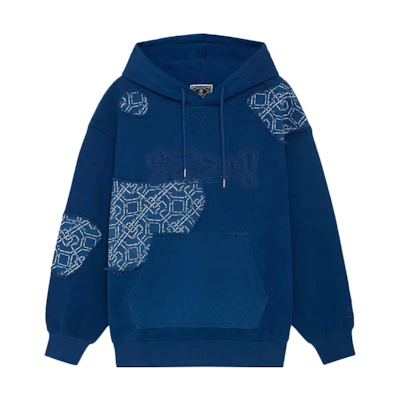 Li-Ning BADFIVE Sichuan Blue Print Crewneck Pullover Sweatshirt Blue Mens AWDRB71-1
