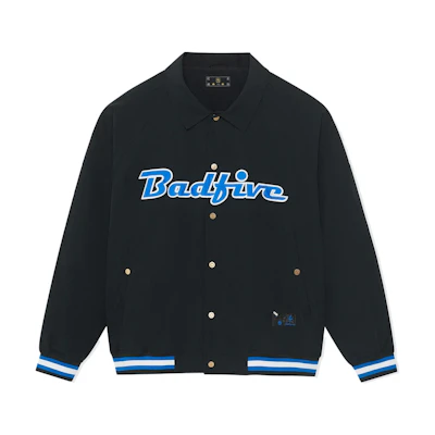 Li-Ning BADFIVE Striped Letter Print Snap Button Jacket Black AFDSC51-2
