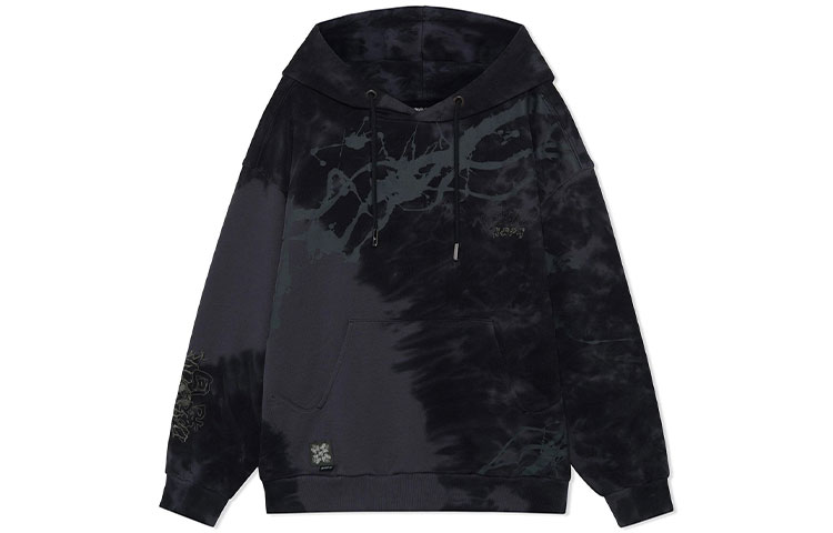 Li-Ning BADFIVE Tie-Dye Hoodie Black – Unisex Casual Pullover AWDRF93-1